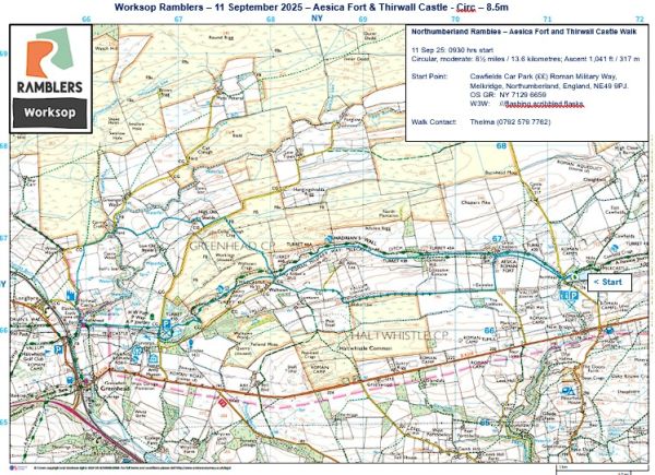 OS Map of the route